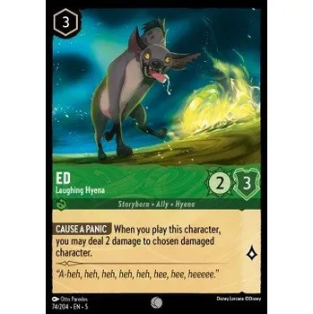 Sběratelská karetní hra Lorcana SSK 074/204 Ed - Laughing Hyena - Shimmering Skies Stav: Near Mint, Verze: HOLO