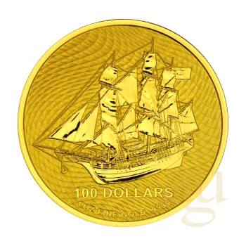 1/10 uncí zlatá mince Cook Islands Bounty 2020