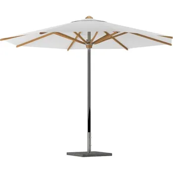 Slunečník Royal Botania Slunečník Shady, Royal Botania, kulatý 350 cm, rám broušená ocel, žebra teak, potah venkovní látka kat. A barva dle vzorníku