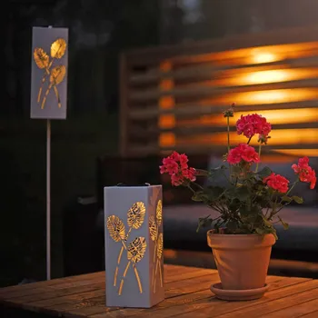 Venkovní osvětlení STAR TRADING Solární lampa Albaleaf LED, 2 možnosti použití - Výška stolní lampy 25 cm bílá LED 0,06 W celkem