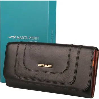 Peněženka Luxusní černá kožená peněženka Marta Ponti no. 705