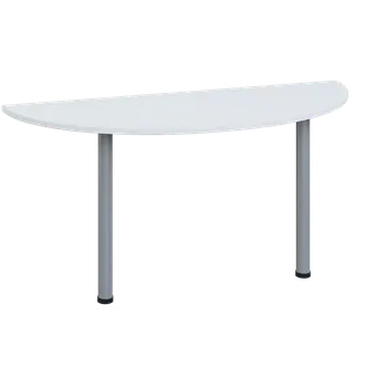 Stolová podnož LJC 2 - 160 přístavba jednací, kovová podnož stříbrná, síla desky 25 mm, široká 1600 mm, bílá