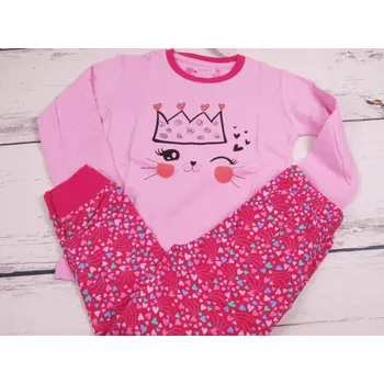 Dívčí pyžamo Pyžamo Wolf S2152C růžové se zvířátkem velikost oblečení - děti: 110