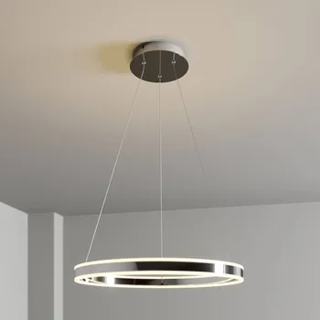 Závěsné svítidlo Lucande LED Lyani, Ø 60 cm, chrom, stmívatelné chrom, bílá satinovaná LED 23,5 W celkem - Doprava zdarma