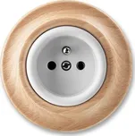 Zásuvka Decento bílá-porc./přírodní buk ABB 6619K-C06347 50