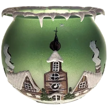 Vánoční svícen Kalich 10cm zelený vánoční svícen