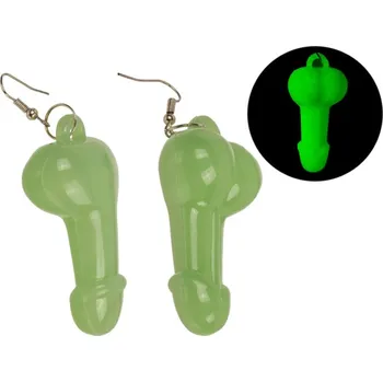 Šperk Vtipné náušnice - Mini penisy fosforeskující
