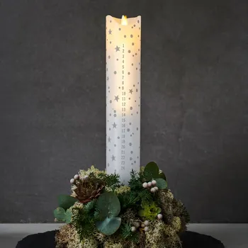 Lampička Sirius LED svíčka Sára Kalendář, bílá/romantická, výška 29 cm 1 LED DIODA - Doprava zdarma