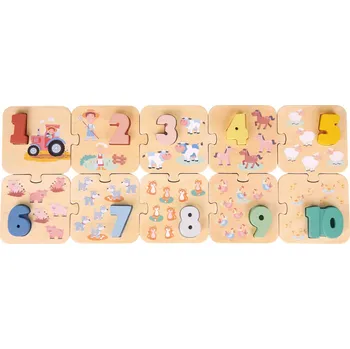Puzzle Puzzle - Učíme se číslice - farma
