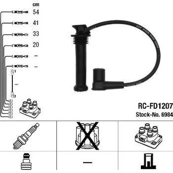 Zapalovací kabel Sada kabelů pro zapalování NGK (6984)