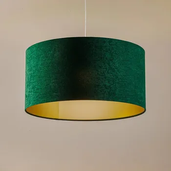 Maco Design Závěsné svítidlo Salina, zelená/zlatá, Ø 60 cm - Plenum box - výška 2 cm, Ø 10 cm zelená, zlatá 1 x 40 W - Doprava zdarma