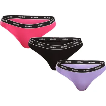 Kalhotky 3PACK dámská tanga HUGO vícebarevná (50480150 962) S Možnost vrácení zboží ZDARMA do 120 dnů!