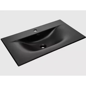 Umyvadlo Keramické zápustné umyvadlo Sky1 80 cm DP matné černé