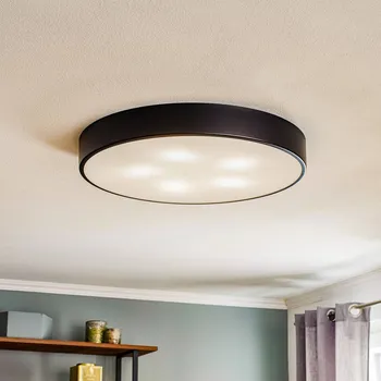 TEMAR LIGHTING Stropní světlo Cleo 600, černé, senzor, IP20, Ø 60 cm, kov černý 5 x 24 W LED - Doprava zdarma