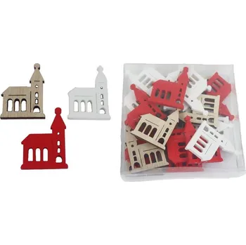 Vánoční dekorace Vánoční kostelík, 24 ks D6418