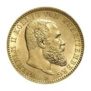10 Mark zlatá mince Wilhelm II König von Württemberg