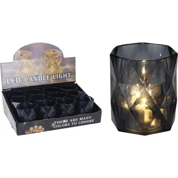 Svíčka Led svíčka akrylová, šedá 47x57mm