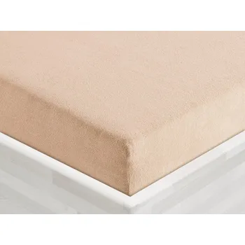 Prostěradlo Froté napínací prostěradlo FR-033 Béžové 90 x 220 - výška 20 cm