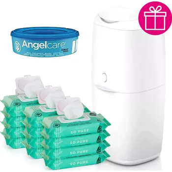 Koš na pleny ANGELCARE Koš na pleny Classic + 1 kazeta + 12x PETITE&MARS Ubrousky vlhčené 672 ks ZDARMA (VP-F187680)