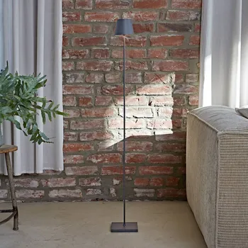 Venkovní osvětlení Sigor LED dobíjecí stojací lampa Nuindie IP54 120 cm kulatá USB-C grafitová - Stínítko - Ø 11 cm, výška 8,8 cm; délka nabíjecího kabelu 120 cm grafitově šedá LED 2,2 W celkem - Doprava zdarma