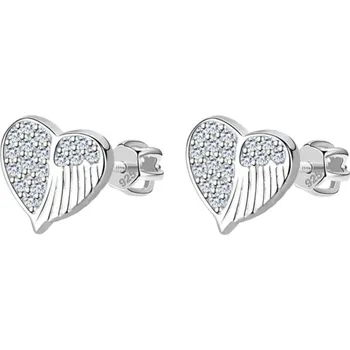 Náušnice Stříbrné náušnice srdíčka se zirkony
