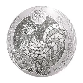 1 unce stříbrná mince Rwanda Lunar kohout 2017