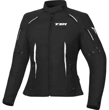 Moto bunda TXR Dámská bunda na motorku Elisa černo-bílá XXL (Dámska moto bunda TXR Elisa černo/bílá z materiálu Polyester Textech 600 D, chrániči loktů a ramen CE Level 1, 6 ventilačními zipy a přední zip YKK.)