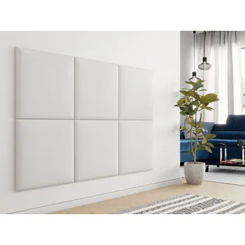 Předsíňová stěna Mirjan_zondo Čalouněný nástěnný panel Pazara 60x60 (ekokůže soft 017 (bílá)