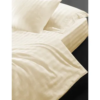 Povlečení Hotelové povlečení Atlas grádl smetanové, hotelový uzávěr - 140x220, 70x90 cm - Brotex