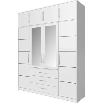 Šatní skříň ArtStol Šatní skříň BALI D4 s nástavcem | bílá 196 cm