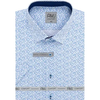 Pánská košile Košile AMJ Comfort fit s krátkým rukávem - s modrým vzorem velikost: 41, délka rukávu: krátký rukáv
