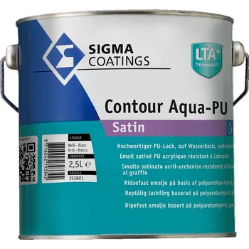 univerzální barva Sigma Contour PU Aqua bílý otěruvzdorný nátěr 2.5 l Bílá