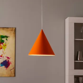 Svítidlo TK Lighting Závěsné svítidlo Cono, jedno světlo, Ø 32 cm, oranžová barva - Stříška - Ø 8 cm, výška 3 cm oranžový mat 1 x 15 W LED - Doprava zdarma