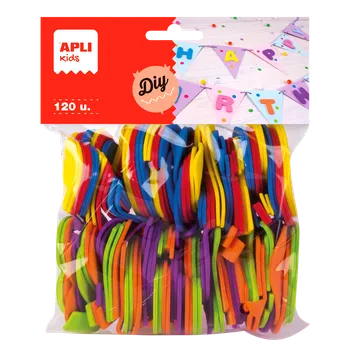 Set školních potřeb APLI pěnovka tvary - mix číslic, barev 120 ks