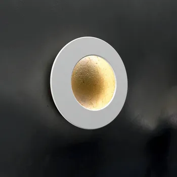 Lampička ICONE Vera nástěnné svítidlo 927 Triac Ø26cm zlatá/bílá - Tloušťka kroužku 0,6 cm; maximální výstupek 32 cm plátkové zlato, bílá 1 x 16,8 W LED - Doprava zdarma