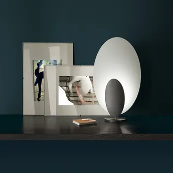 Lampička ICONE Masai stolní lampa 927 výška 49cm bílá/železo bílá, kartáčované železo LED 15 W celkem - Doprava zdarma