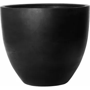 Květináč Pottery Pots Venkovní květináč kulatý Jumbo Jesslyn M, Black (barva černá), kolekce Natural, kompozit Fiberstone, průměr 98 cm x v 85 cm, objem cca 465 l