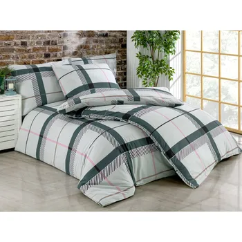 Povlečení Brotex Povlečení bavlna 140x200, 70x90cm Tailor grey Zapínání: zipový uzávěr