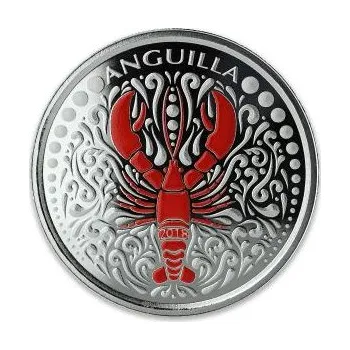 1 unce stříbrná mince EC8 Anguilla - Lobster 2018 - coloriert