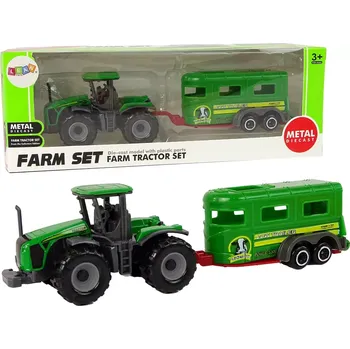 autíčko Traktor s přívěsem zelený