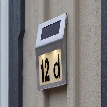 Lampička STAR TRADING LED solární osvětlení čísla domu Wally stříbrná, černá, bílá LED 0,06 W celkem