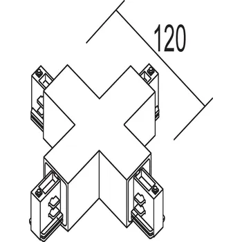 Lampička Ivela X-spojka 3fázový systém LKM, stříbrná - Doprava zdarma