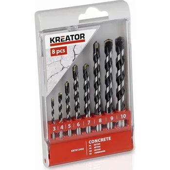 KREATOR KRT012402 - 8 ks Vrtáků do betonu SET 3-10 mm