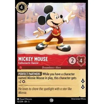 Sběratelská karetní hra Lorcana SSK 112/204 Mickey Mouse - Enthusiastic Dancer - Shimmering Skies Stav: Near Mint, Verze: NORMAL
