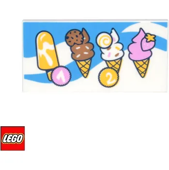 Stavebnice LEGO LEGO® Potištěné dílky LEGO Obchůdek se Zmrzlinou 2x4 Potištěná Dlaždice 87079pb1161