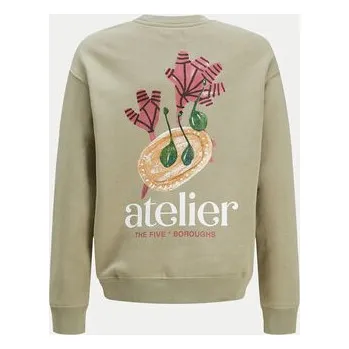 Pánské oblečení Jack & Jones Junior Mikina Brooklyn Graphic 12263290 Béžová Relaxed Fit 164