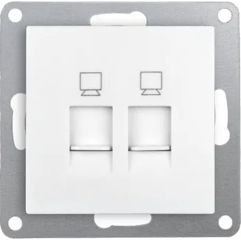 Elektrická zásuvka Elhard Datová zásuvka Vera 2xRJ45, matná bílá
