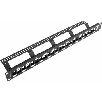 Patch panel Lanberg Lanberg keystone Patch Panel prázdný s organizérem, 24 portů, 19'' 1U, černý