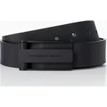 Porsche Design Casual Hook Buckle Belt 35 mm Pásek s černou klipovou sponou kožený černý (Designový pánský pásek z měkké, zrnité teletiny s inovativní titanovou sponou. Univerzální šíře 35 mm na džíny, chinos, společenské kalhoty.)
