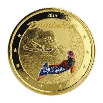 1 unce zlatá mince EC8 Dominica - The Nature Isle 2018 - coloriert